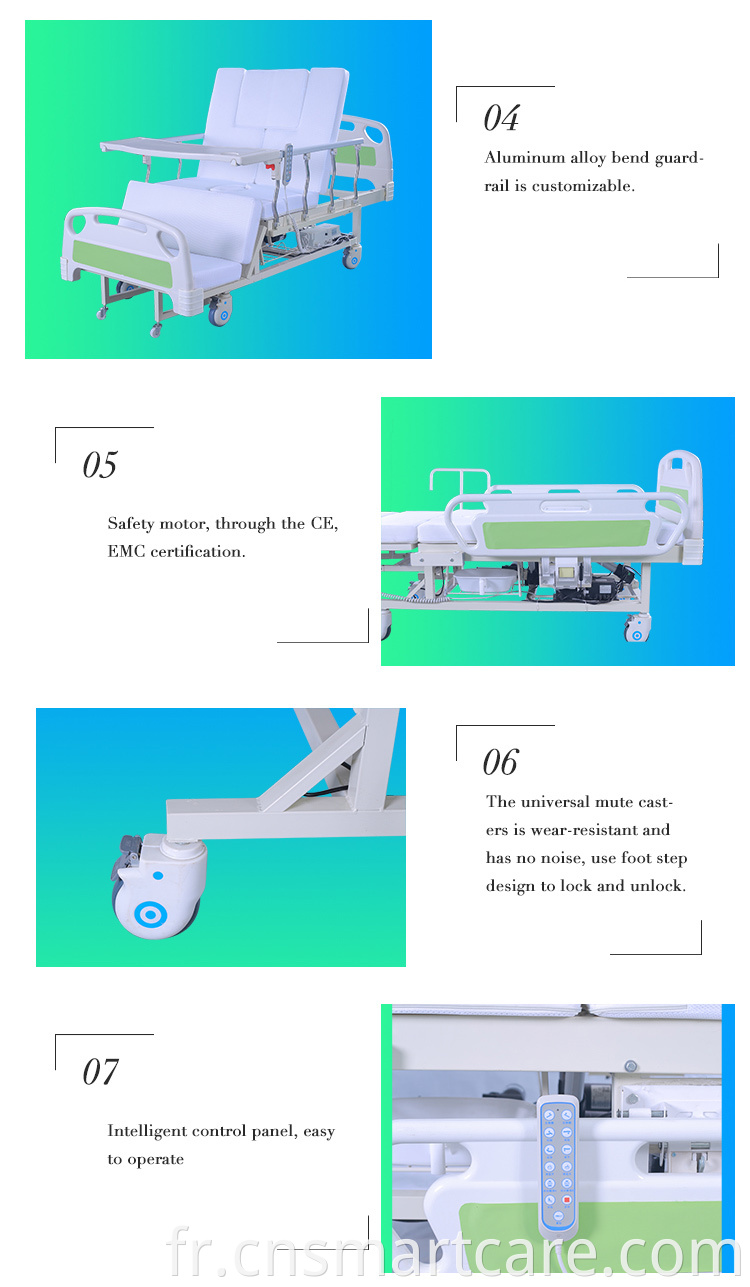 China Factory Electric Hospital Litfing avec toilettes